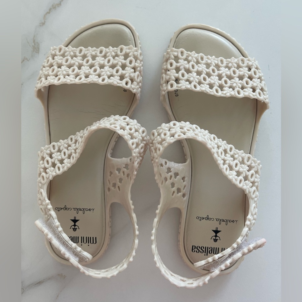 Mini Melissa + Isabela Capeto Cream Sandals for Girls